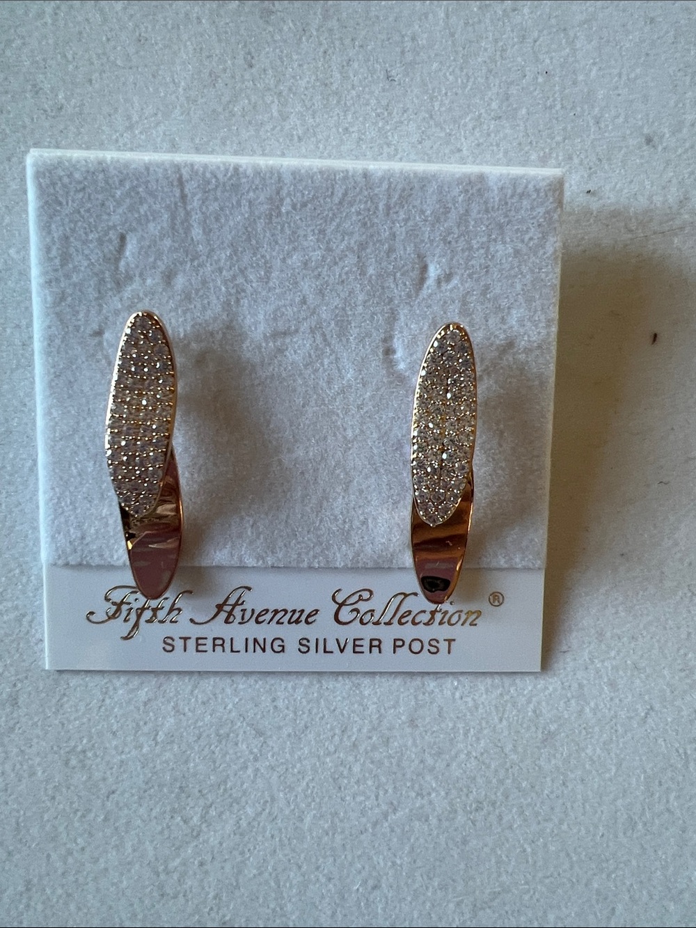 Rose Gold Pavé Oval Drop Earrings